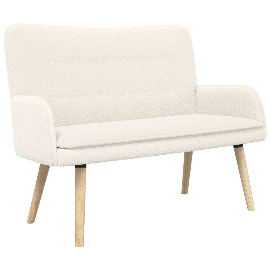 Sofa 2 places Crème 115 x 61 x 87 cm Bouclé - 2