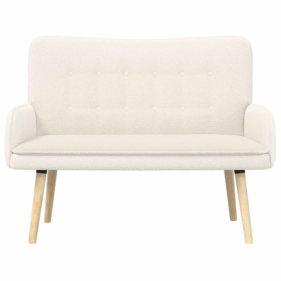 Sofa 2 places Crème 115 x 61 x 87 cm Bouclé - 4