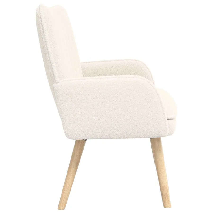 Sofa 2 places Crème 115 x 61 x 87 cm Bouclé - 5