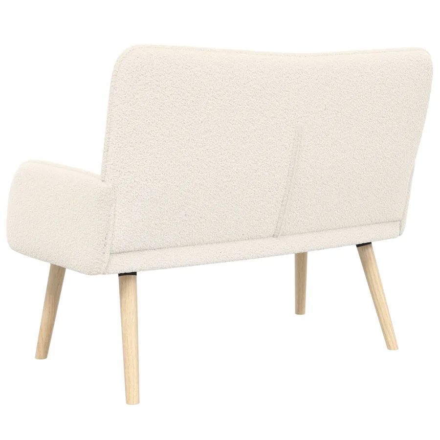 Sofa 2 places Crème 115 x 61 x 87 cm Bouclé - 6