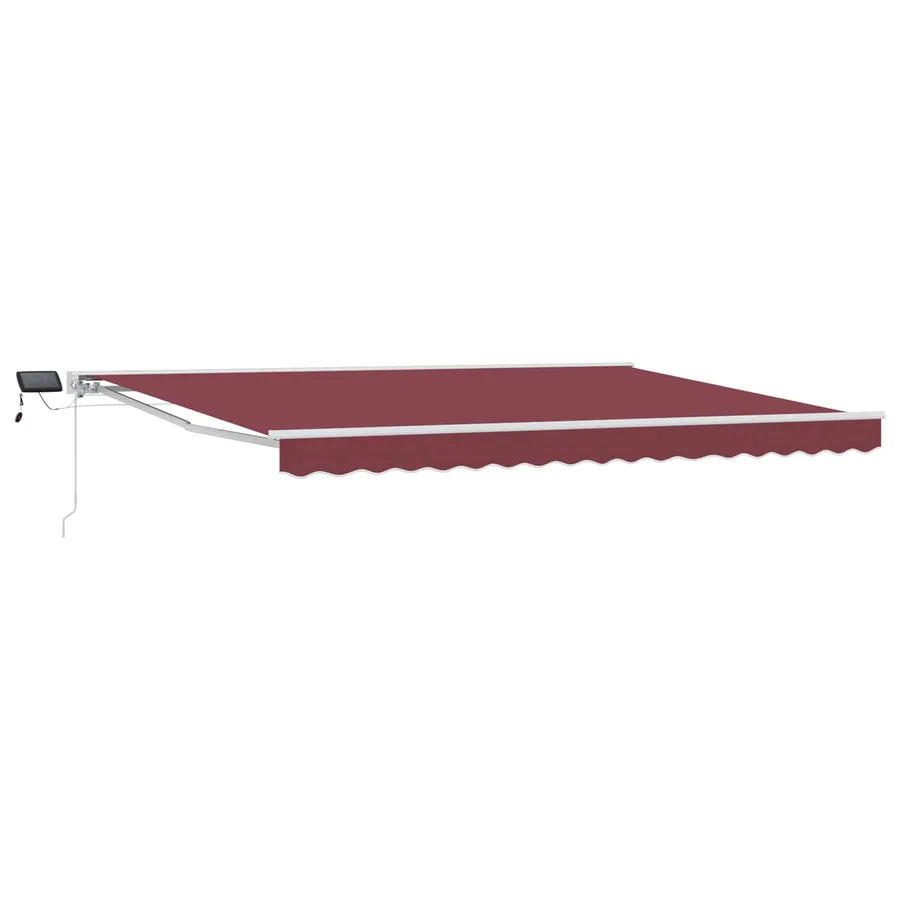 Cadre de store manuel avec LEDs Bourgogne et Blanc 4,5 × 3 m - 2