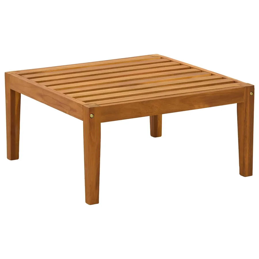 Repose-pieds de jardin avec coussin Bois d'Acacia Massif - 3