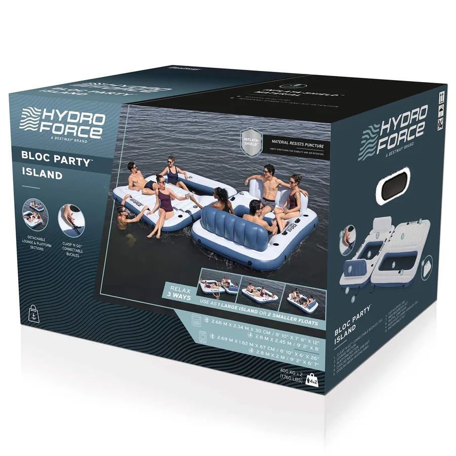 Bestway Île flottante Hydro-Force 2 pcs Blanc et bleu PVC - 8