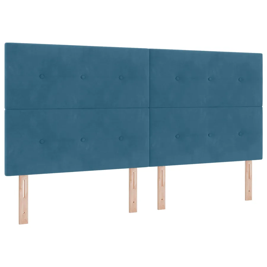 Lit ottoman avec matelas 2 pc Bleu foncé Velours - 8