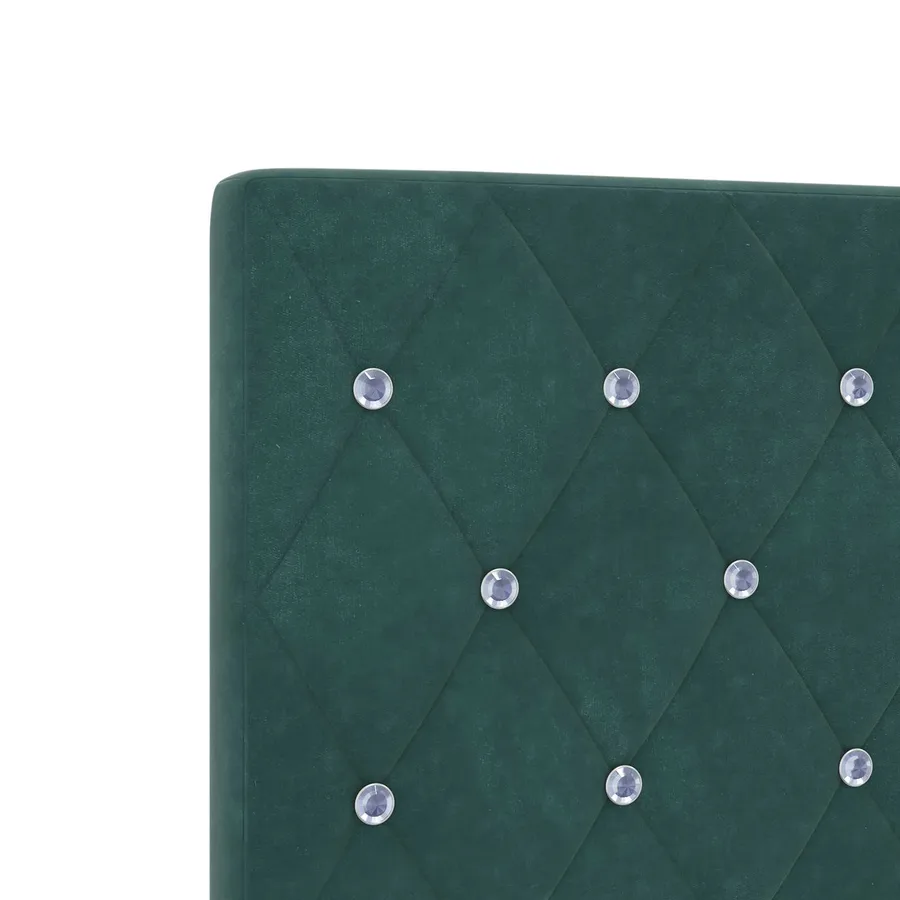 Lit ottoman avec matelas Vert foncé 200 x 200 cm Velours - 10