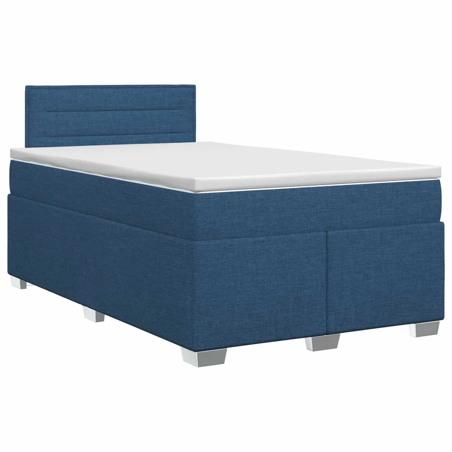Lit boxspring avec matelas Bleu 120 x 190 cm Tissu