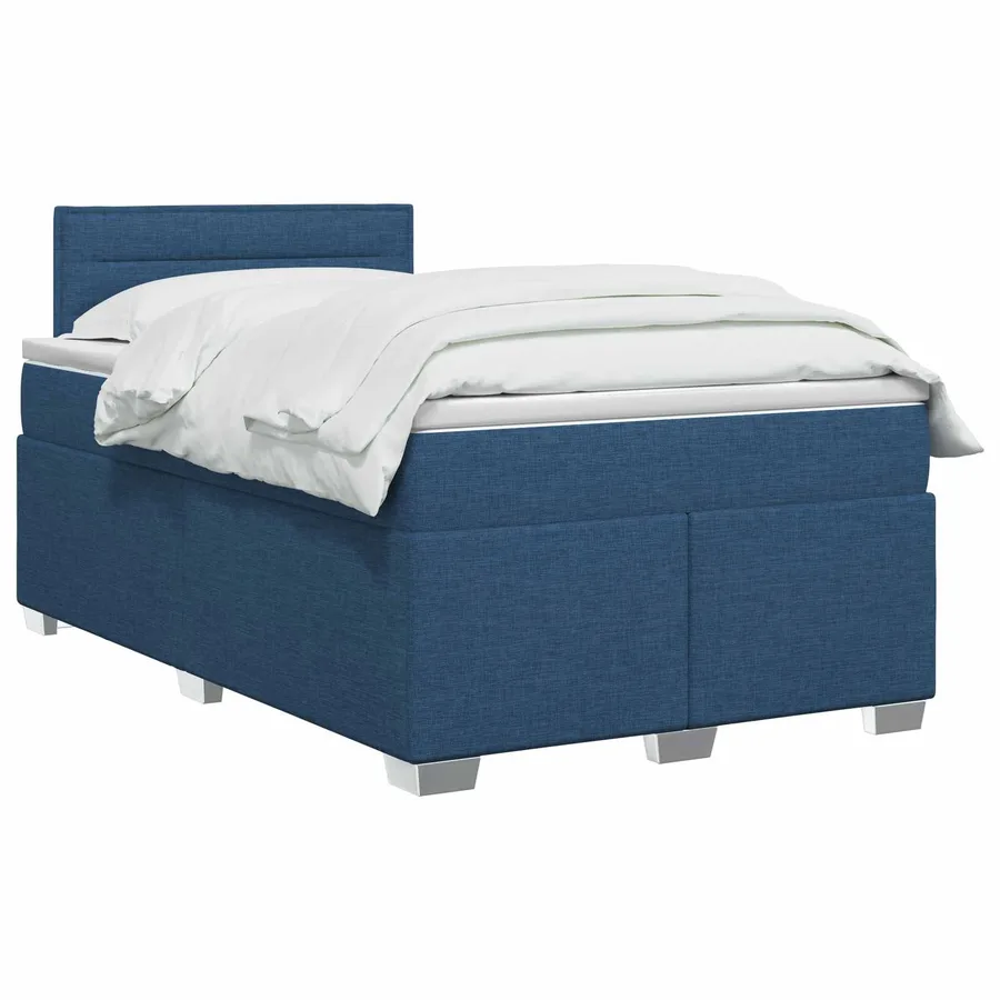 Lit boxspring avec matelas Bleu 120 x 190 cm Tissu - 2