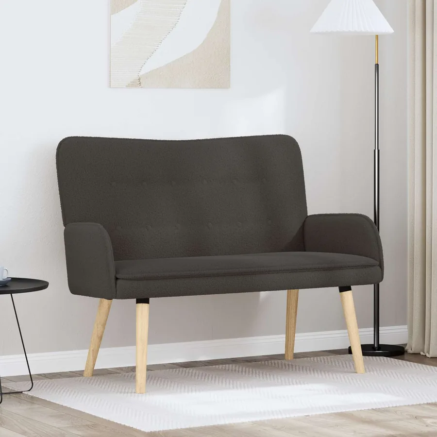 Sofa 2 places Gris foncé 115 x 61 x 87 cm Bouclé