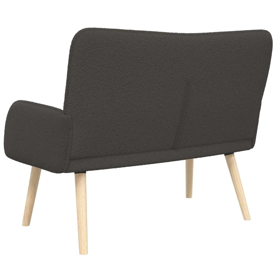 Sofa 2 places Gris foncé 115 x 61 x 87 cm Bouclé - 6