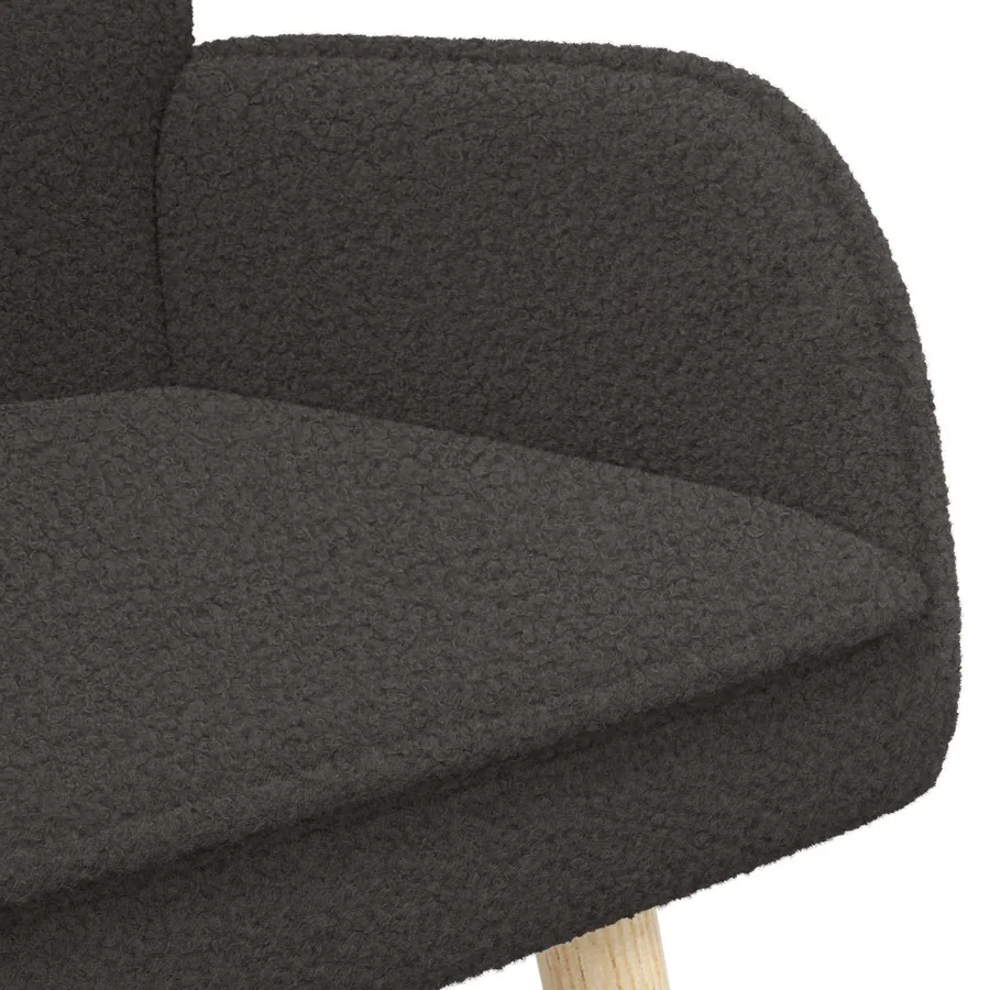 Sofa 2 places Gris foncé 115 x 61 x 87 cm Bouclé - 7