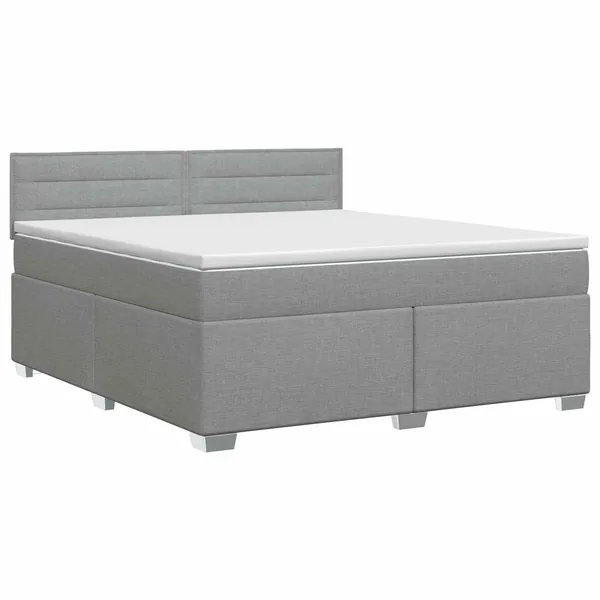 Lit boxspring avec matelas Gris clair 140 x 190 cm Tissu