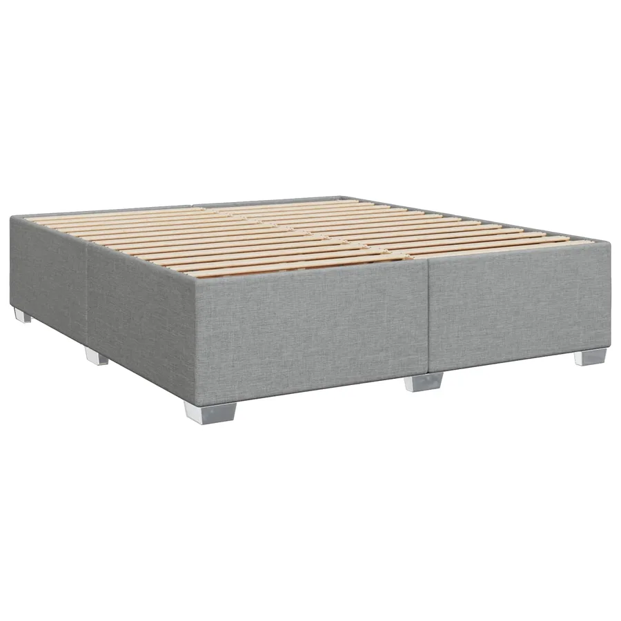 Lit boxspring avec matelas Gris clair 140 x 190 cm Tissu - 4