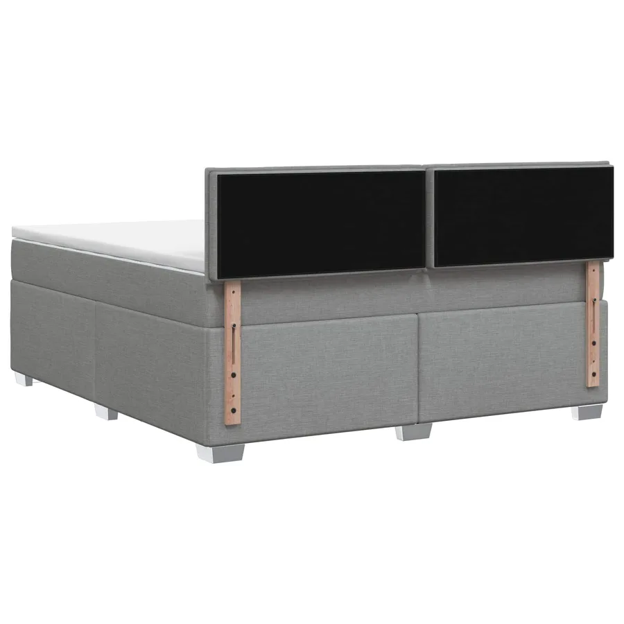 Lit boxspring avec matelas Gris clair 140 x 190 cm Tissu - 7