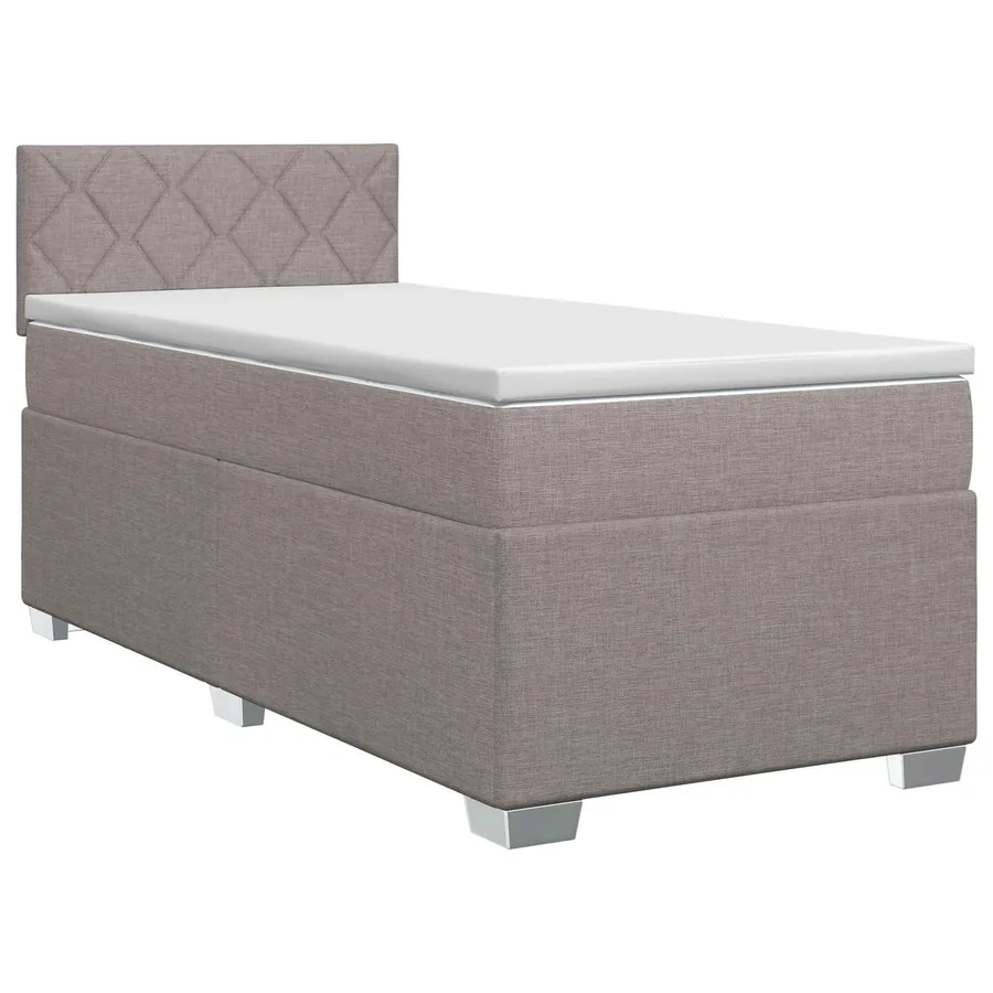 Lit boxspring avec matelas Taupe 90 x 190 cm Tissu