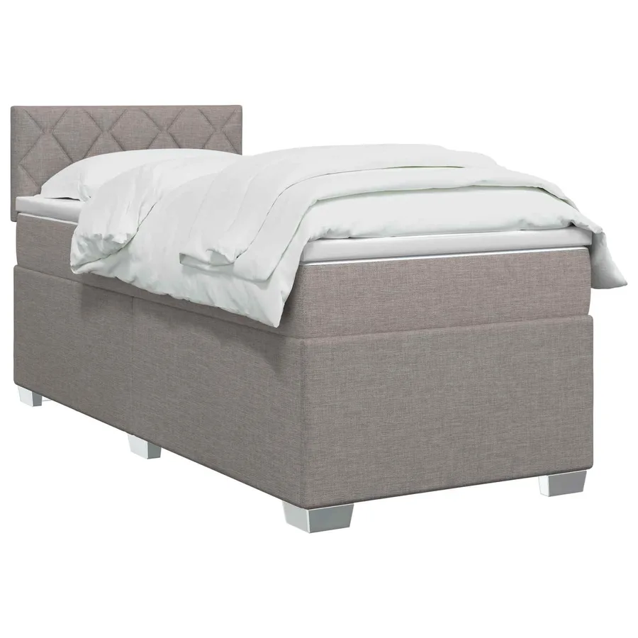Lit boxspring avec matelas Taupe 90 x 190 cm Tissu - 2