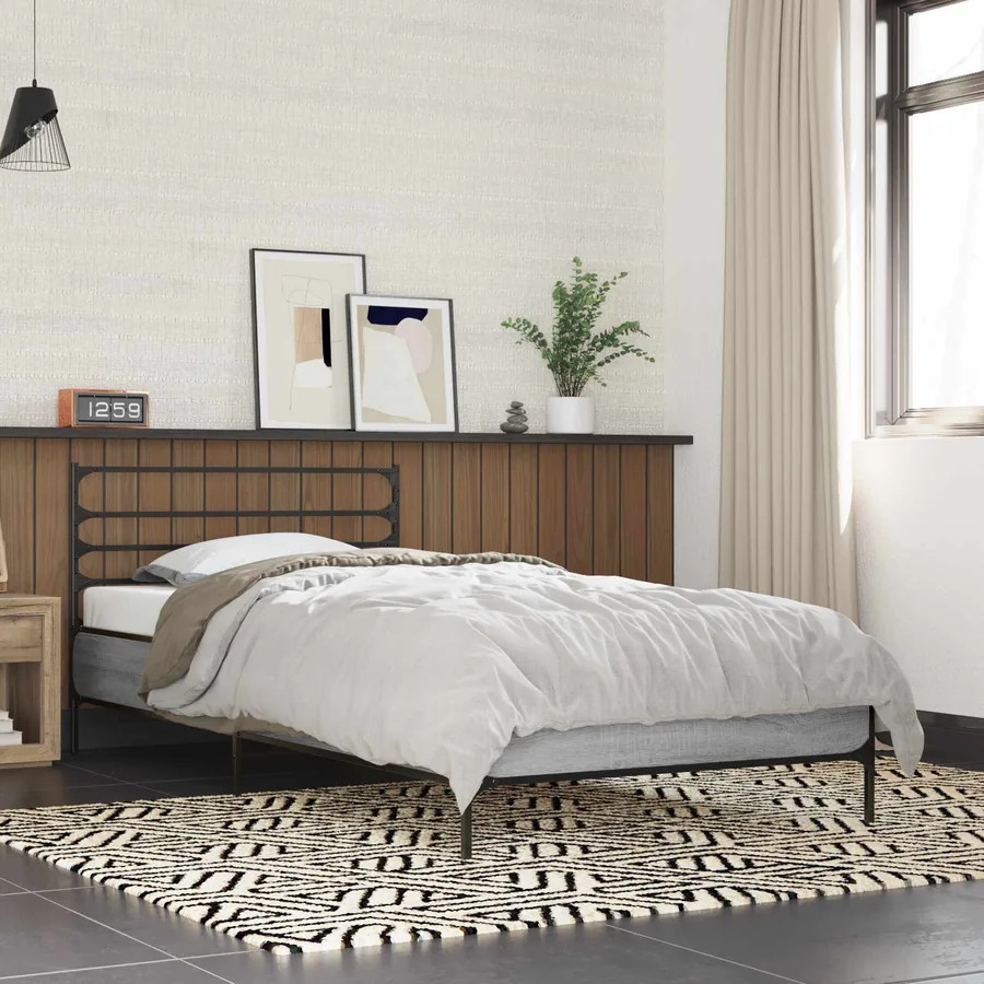 Cadre de lit Sonoma gris 80 x 200 cm Bois d'ingénierie