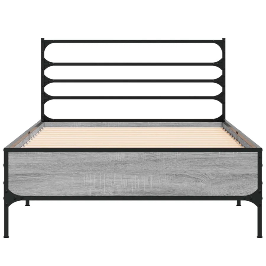 Cadre de lit Sonoma gris 80 x 200 cm Bois d'ingénierie - 4