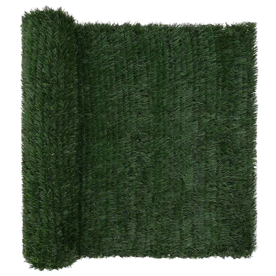 Clôture Artificielle Vert foncé 1,5 x 6 m PVC et Acier - 2