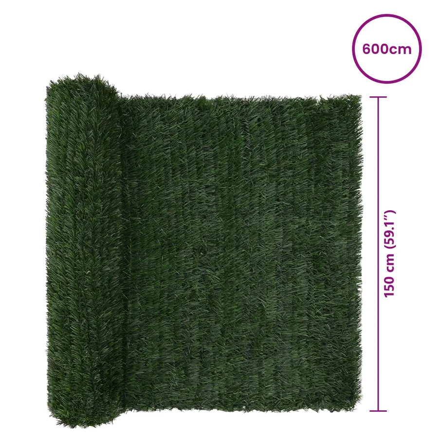 Clôture Artificielle Vert foncé 1,5 x 6 m PVC et Acier - 6