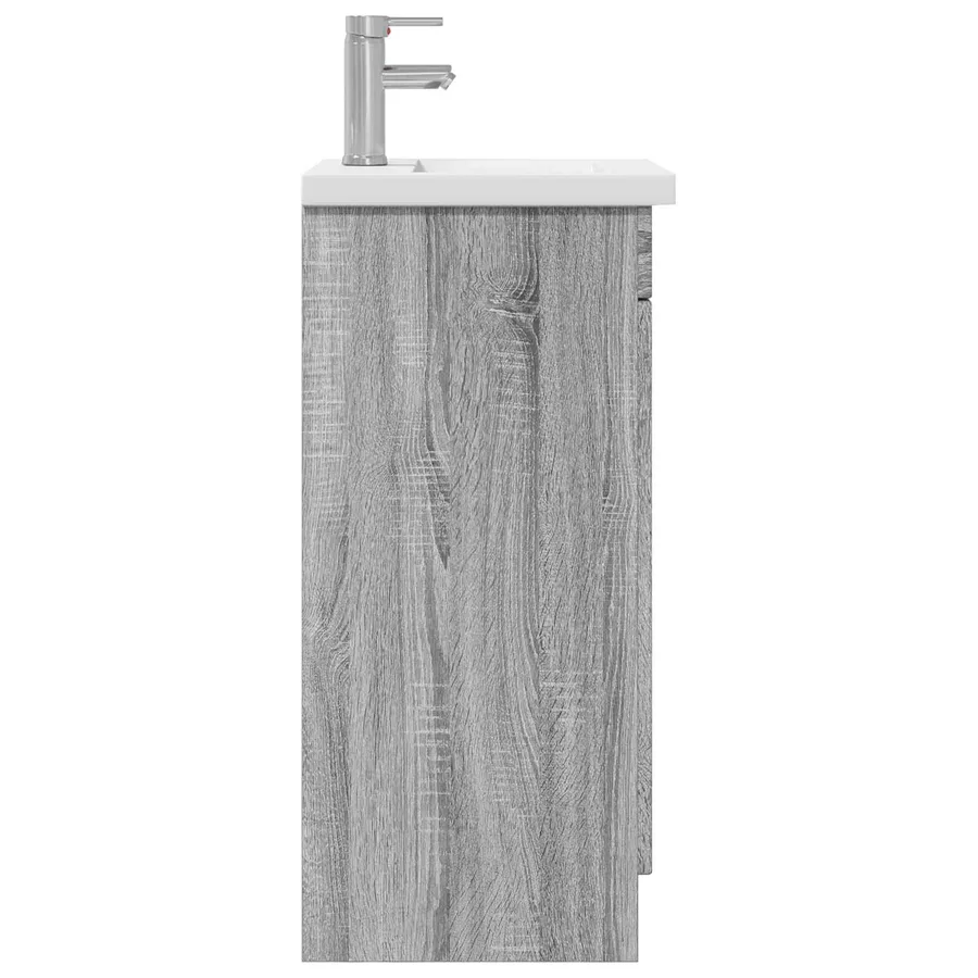 Meuble de salle de bain avec évier Sonoma gris - 5