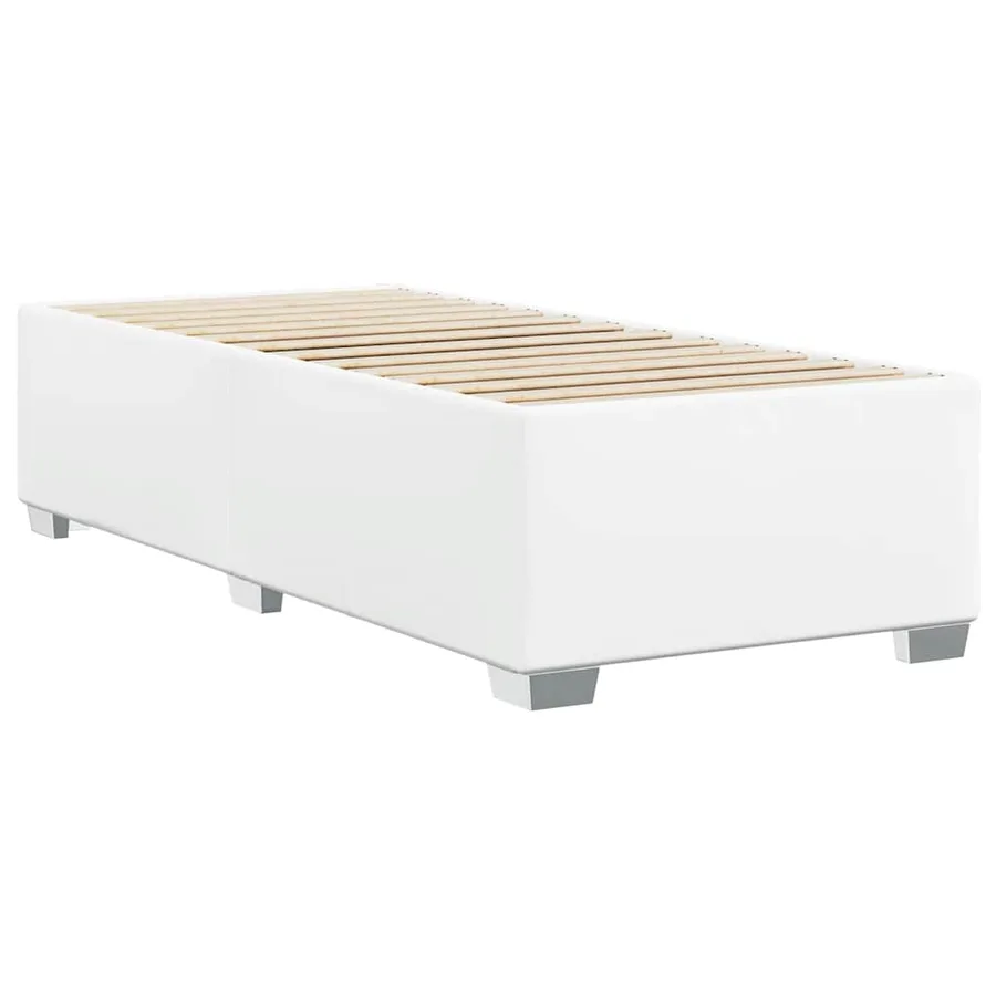 Cadre de lit sans matelas blanc simple XL similicuir - 6