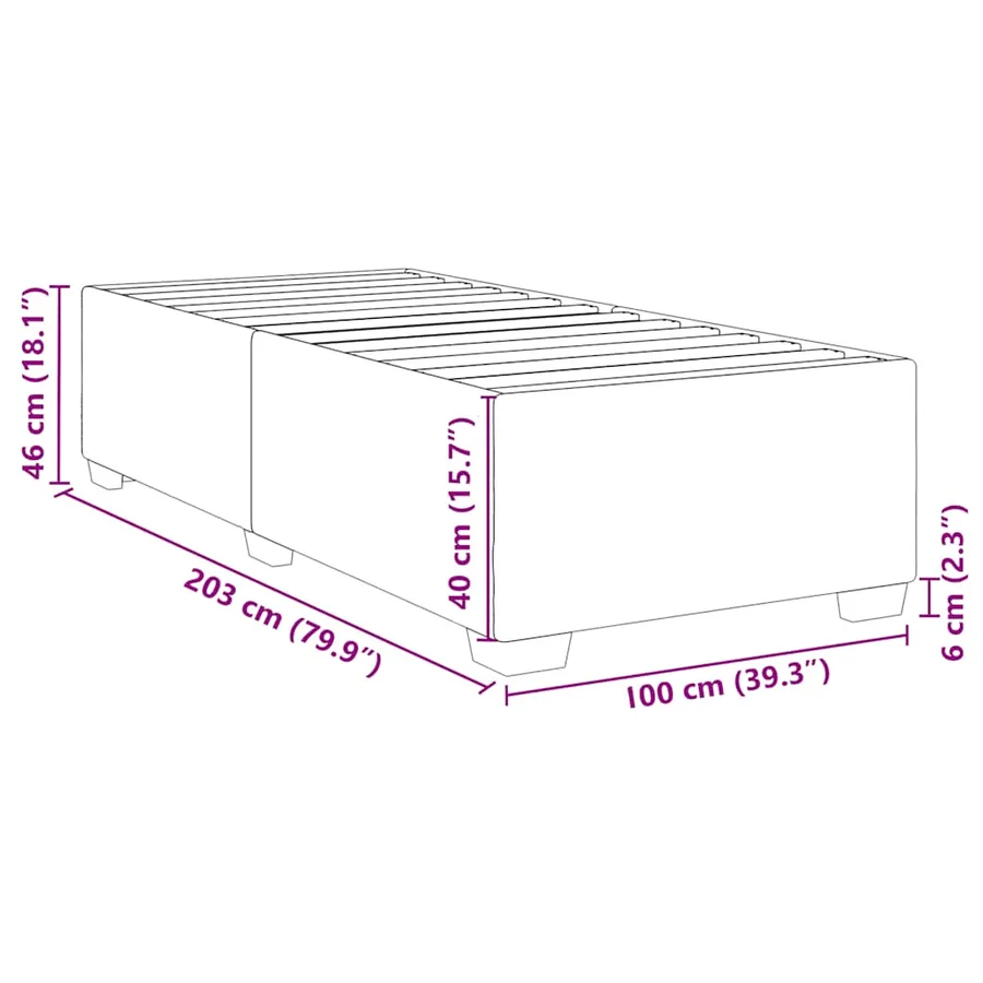 Cadre de lit sans matelas blanc simple XL similicuir - 9