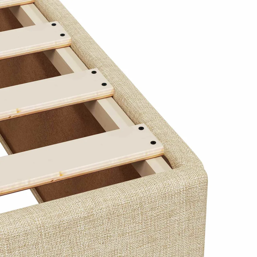 Lit boxspring avec matelas Crème 120 x 200 cm Tissu - 9