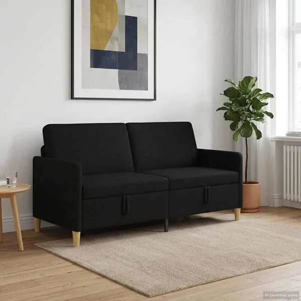 Sofa avec rangement Noir 172 x 78 x 87 cm Polyester