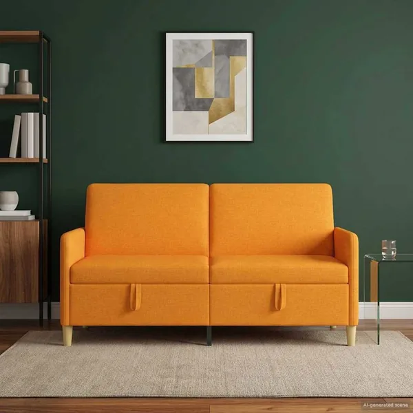 Sofa avec rangement Jaune foncé 172 x 78 x 87 cm Polyester