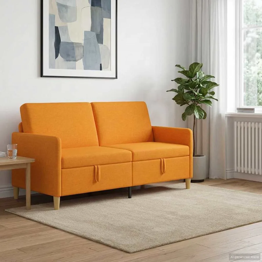 Sofa avec rangement Jaune foncé 172 x 78 x 87 cm Polyester - 3