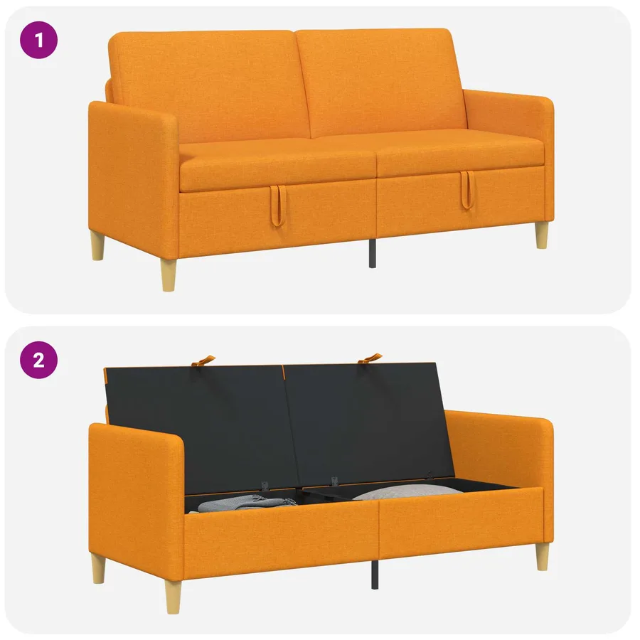 Sofa avec rangement Jaune foncé 172 x 78 x 87 cm Polyester - 7