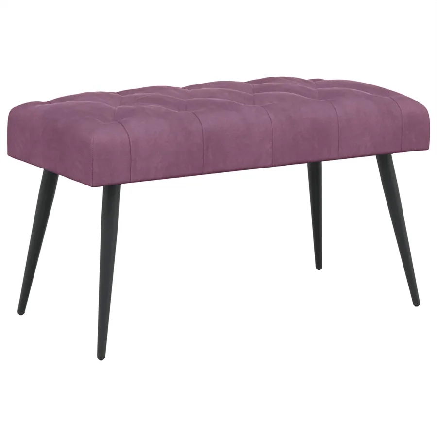 Banc avec capitonnage bouton Pourpre 80 x 40 x 46 cm Velours - 2