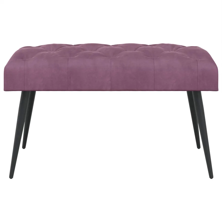 Banc avec capitonnage bouton Pourpre 80 x 40 x 46 cm Velours - 6