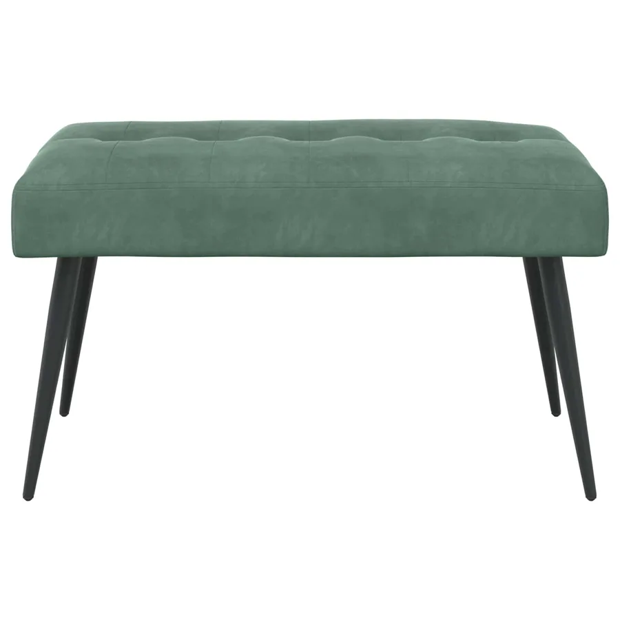 Banc avec capitonnage bouton Vert Mer 80 x 40 x 46 cm Velours - 5