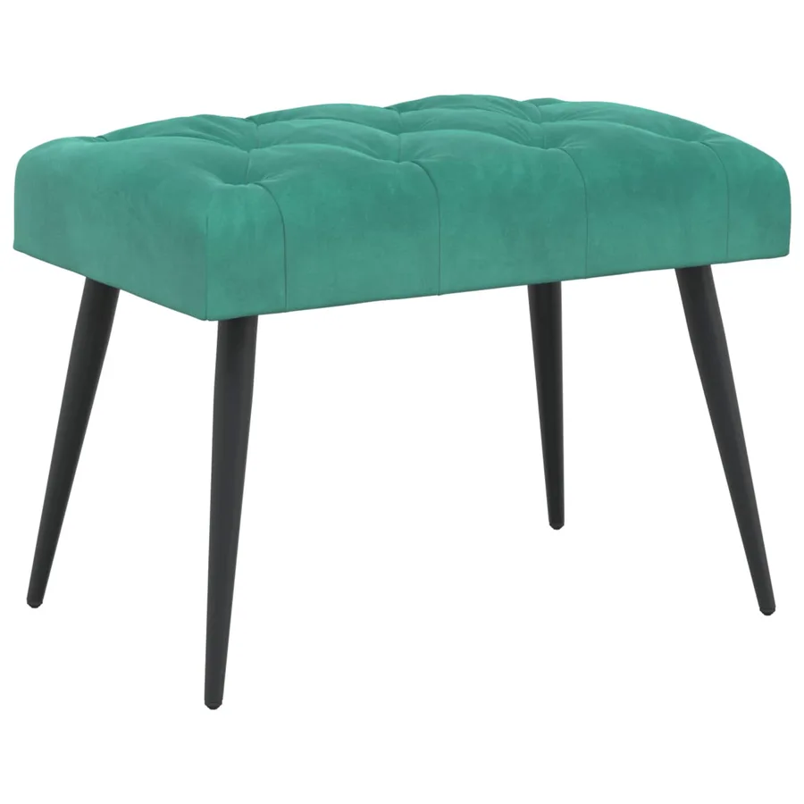 Banc avec capitonnage bouton Turquoise 60 x 40 x 45 cm Velours - 2