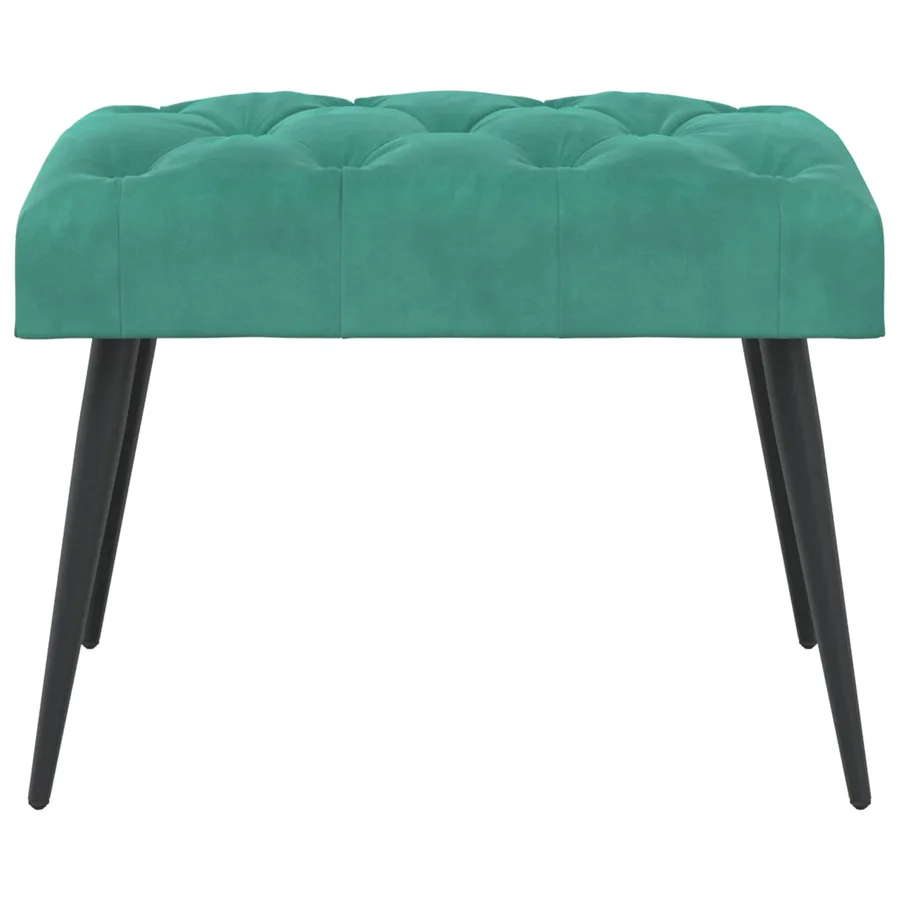 Banc avec capitonnage bouton Turquoise 60 x 40 x 45 cm Velours - 5