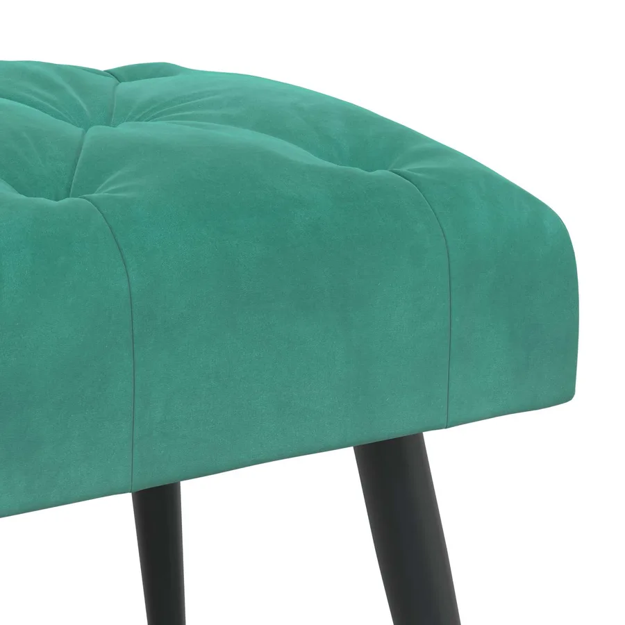 Banc avec capitonnage bouton Turquoise 60 x 40 x 45 cm Velours - 6