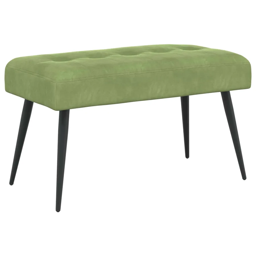 Banc avec capitonnage bouton Vert clair 80 x 40 x 46 cm Velours - 2