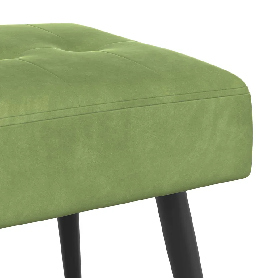 Banc avec capitonnage bouton Vert clair 80 x 40 x 46 cm Velours - 6