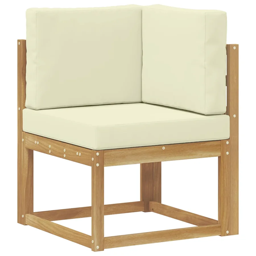 Ensemble de canapés d'extérieur 7 pcs Blanc et crème Polyester - 4