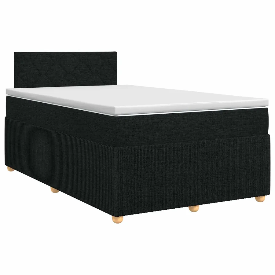 Lit boxspring avec matelas Noir 120 x 200 cm Tissu