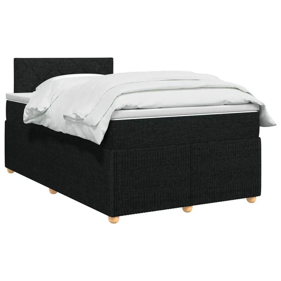 Lit boxspring avec matelas Noir 120 x 200 cm Tissu - 2