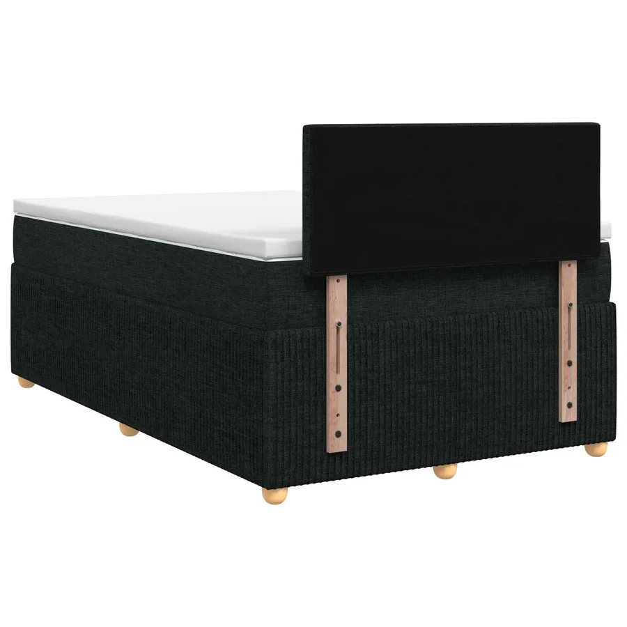 Lit boxspring avec matelas Noir 120 x 200 cm Tissu - 7