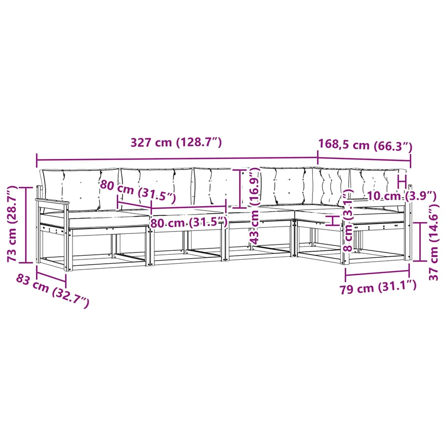 Ensemble de canapés d'extérieur 4 pcs Blanc et Beige Polyester - 8