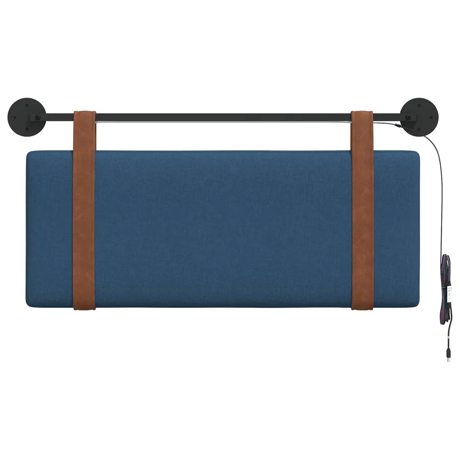 Tête de lit suspendue Avec lumière LED Bleu PU antique - 6
