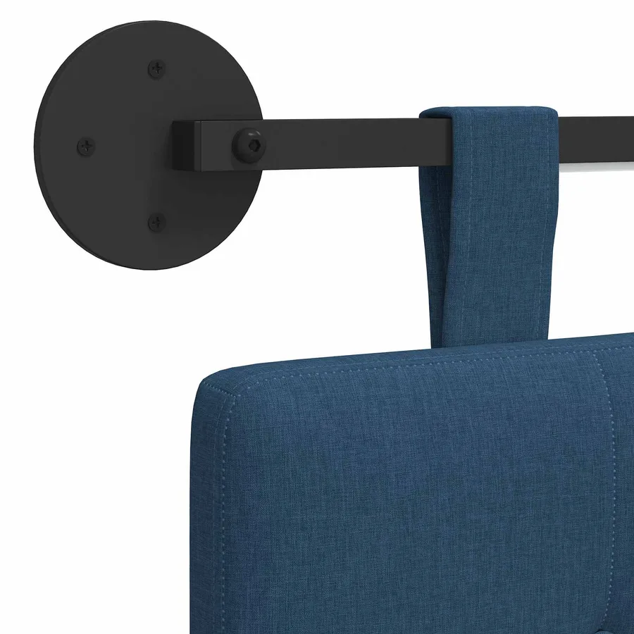 Tête de lit suspendue Avec lumière LED Bleu Tissu - 8
