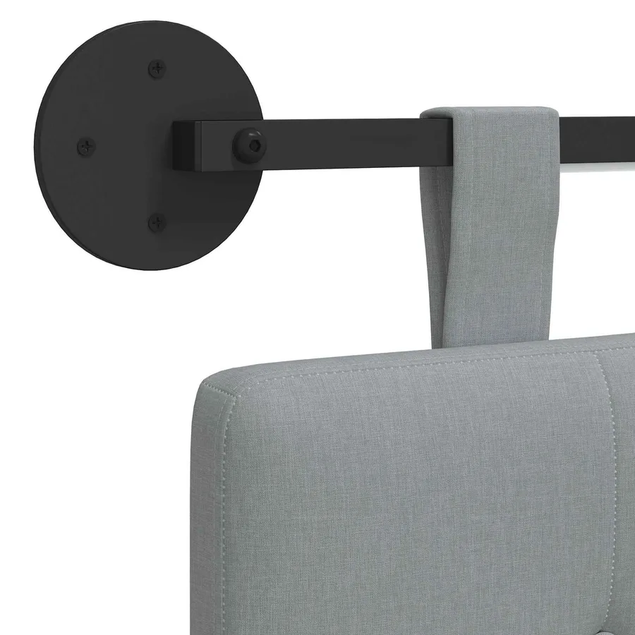 Tête de lit suspendue Avec lumière LED Gris clair Tissu - 10
