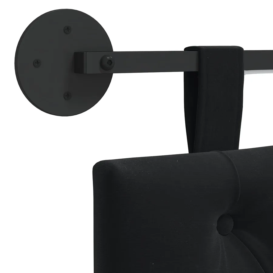 Tête de lit suspendue Avec lumière LED Noir Velours - 10