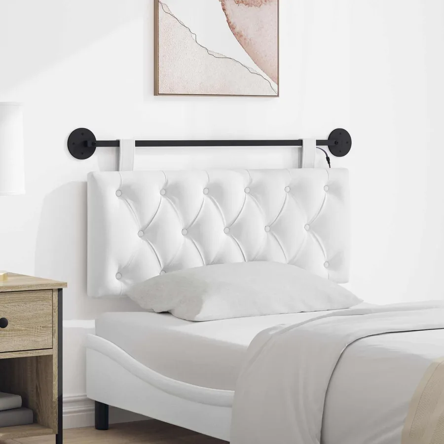 Tête de lit suspendue Avec lumière LED Blanc Tissu