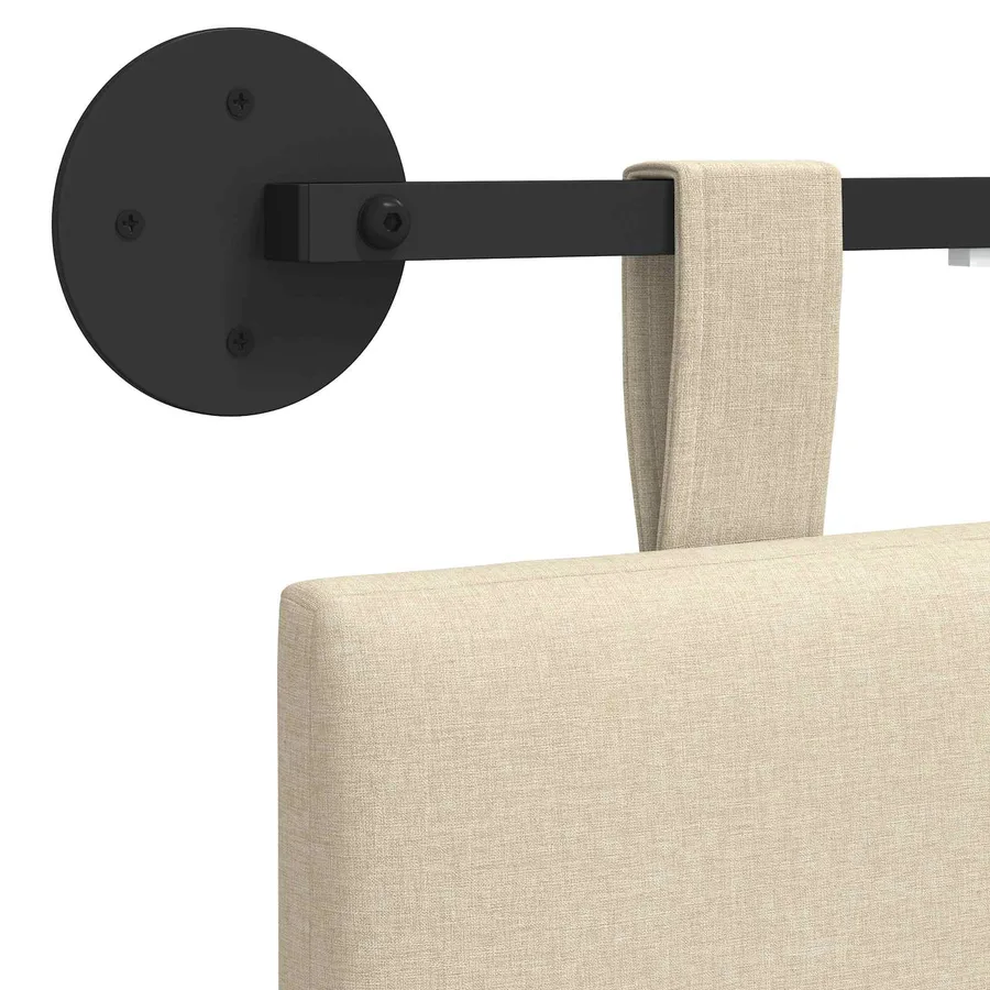 Tête de lit suspendue Avec lumière LED Crème Tissu - 8